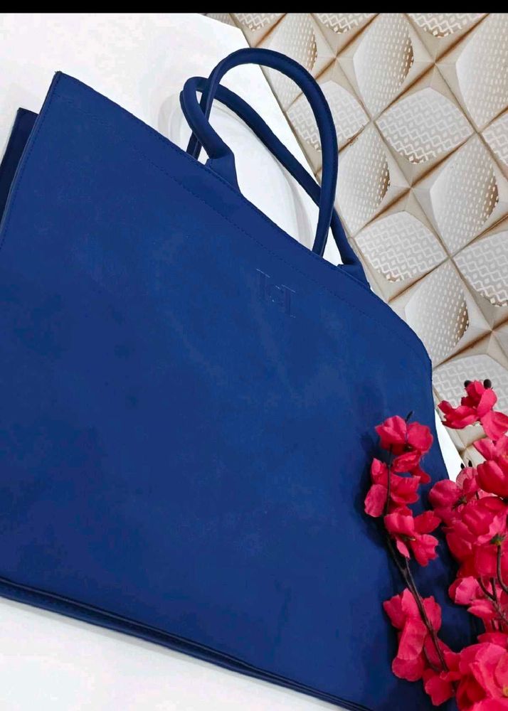 Carolina Herrera Stylish Blue Tote Bag