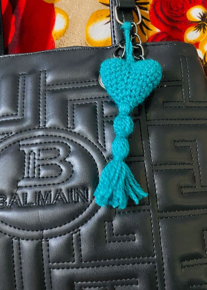 Crochet Heart Keychain