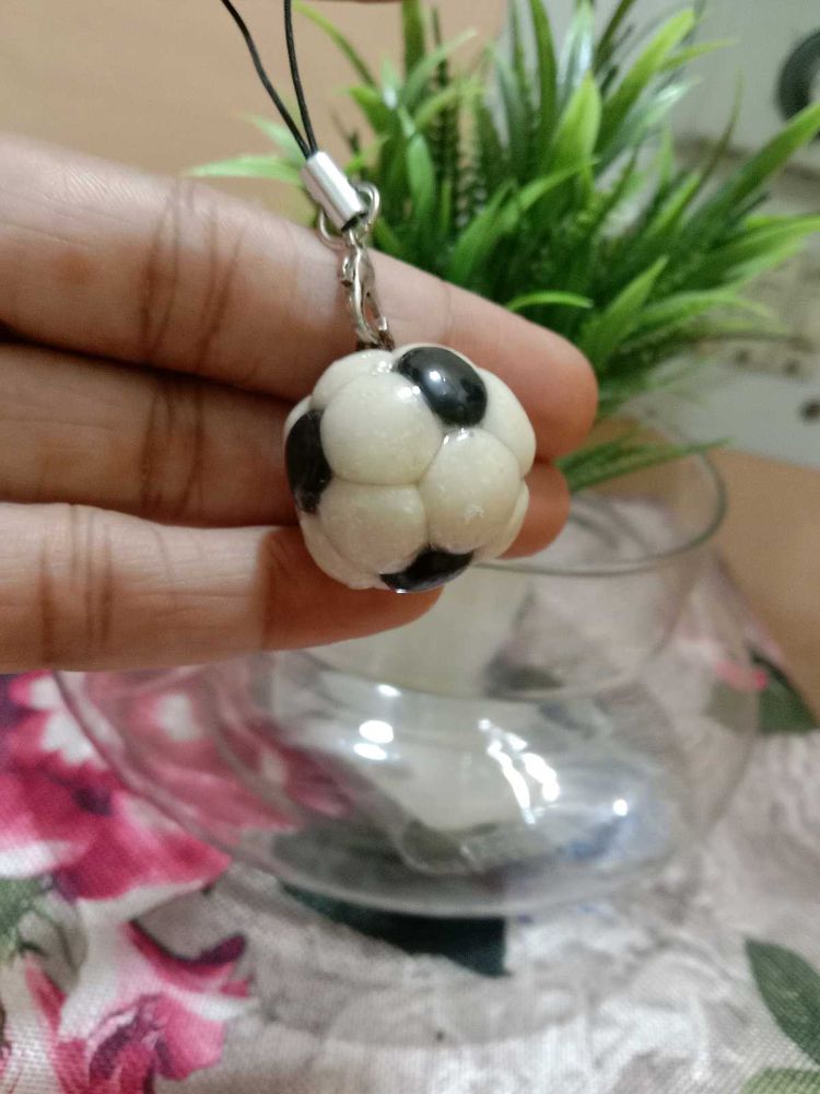 Handmade Soccer Ball Charm Keychain