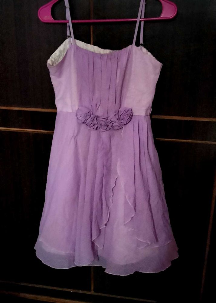 Lavender Flowy Party Dress