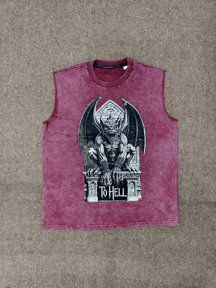 Graphic Print Sleeveless T-Shirt