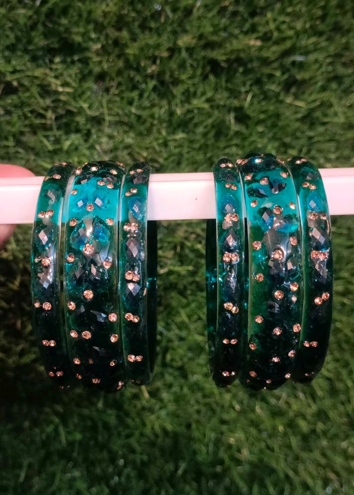 Green &amp; Gold Bangles