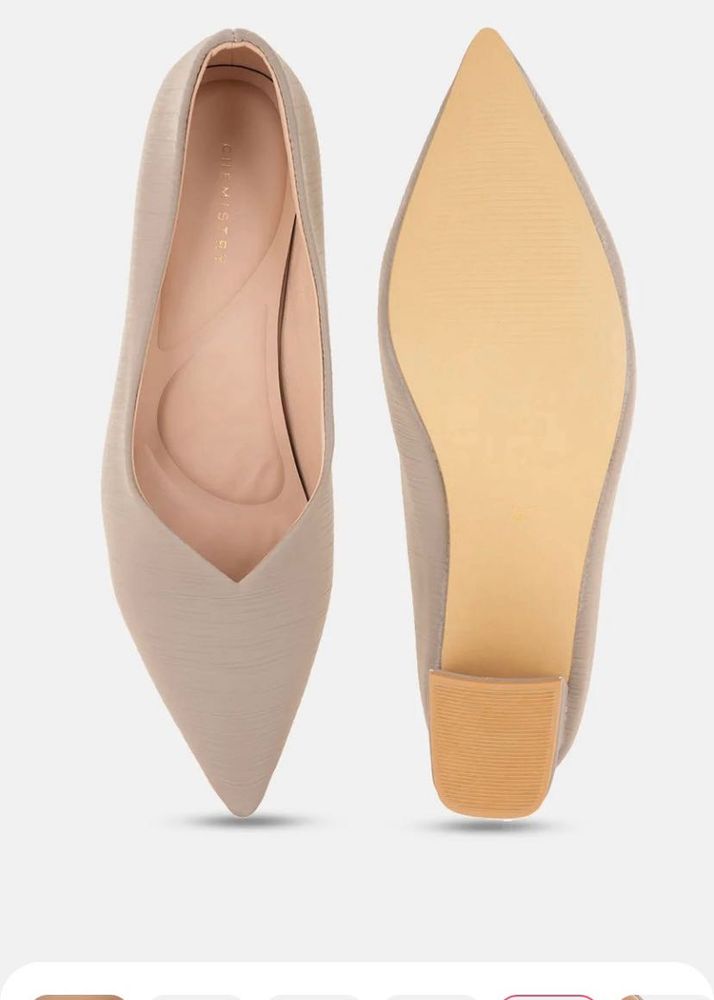 Chic Pointed Toe Flats - Grey
