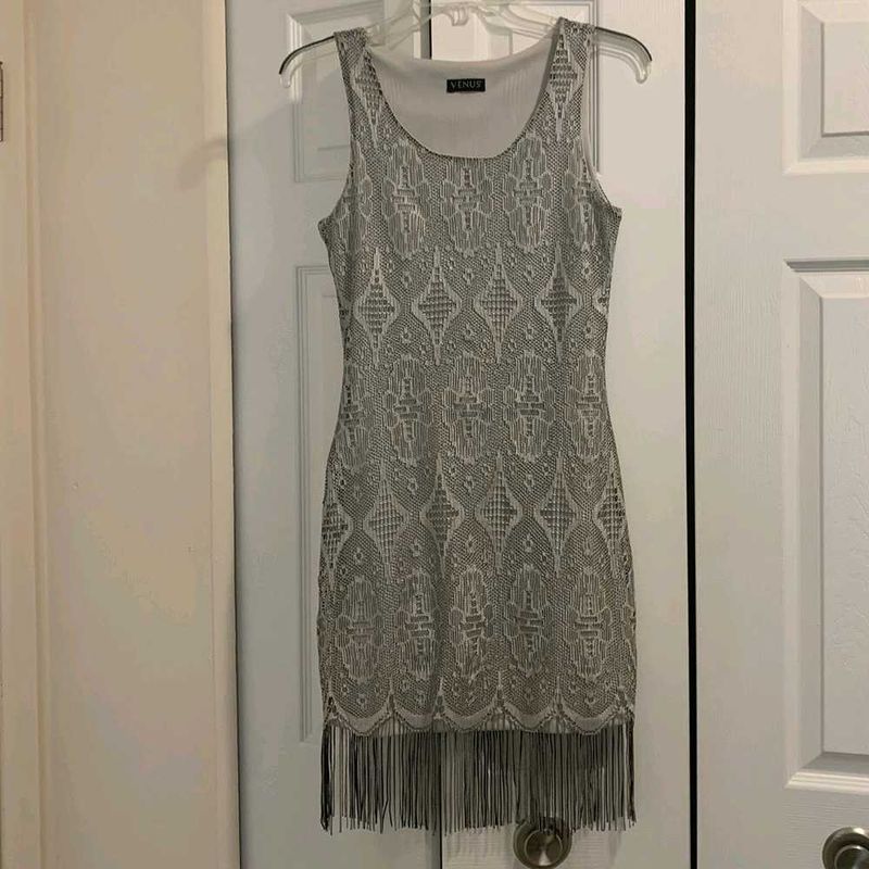 Sparkling Flapper Fringe Dress