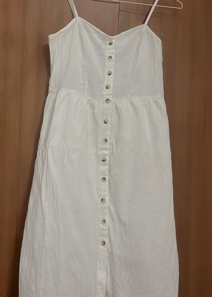 White Strappy Midi Dress