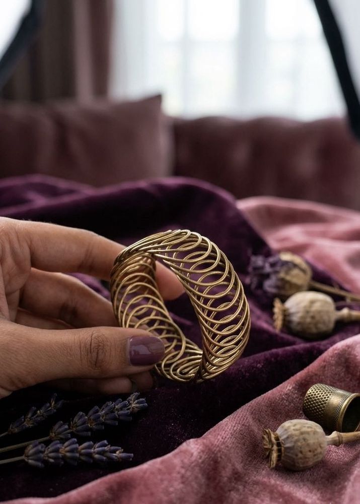 Elegant Gold-Tone Wire Bangle
