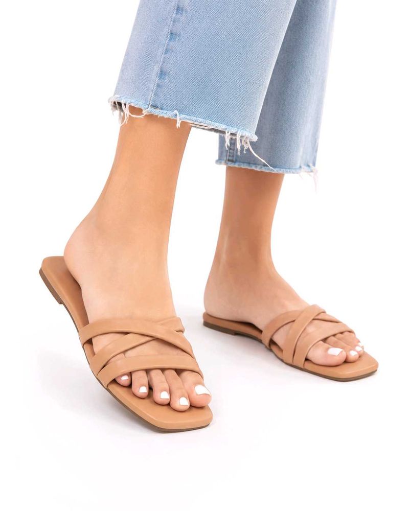 Stylish Beige Flat Sandals