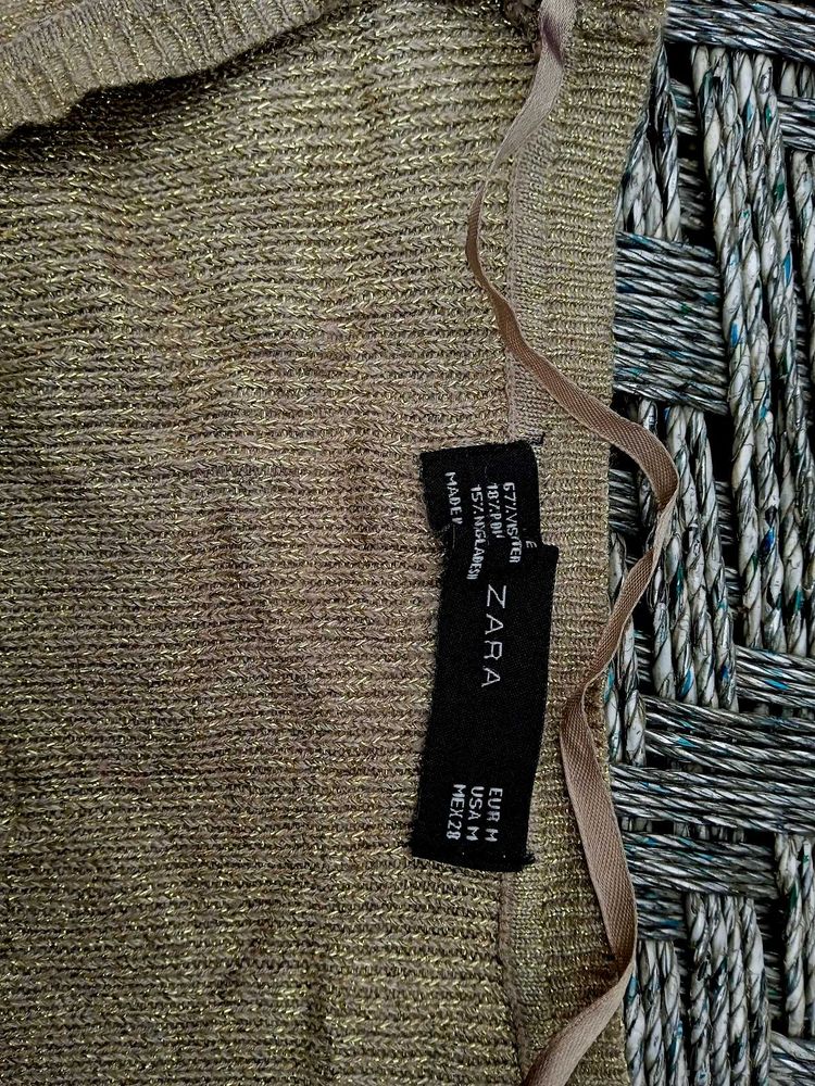 Zara Metallic Knit Top