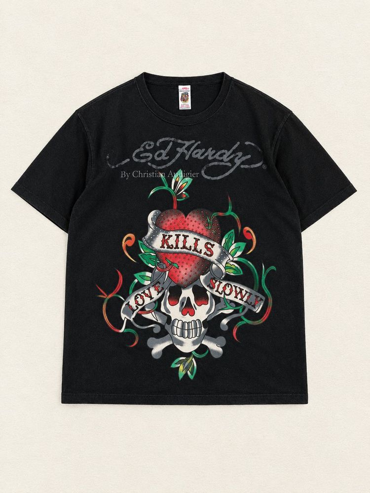 Ed Hardy "Love Kills Slowly" Graphic Tee.