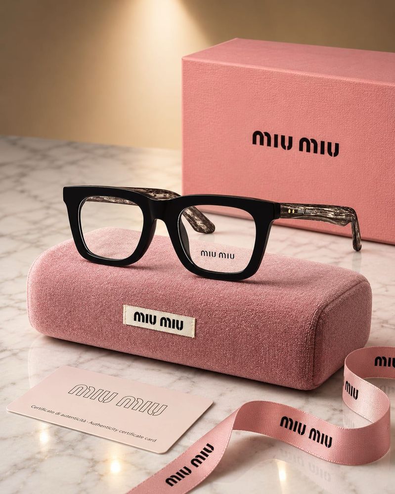 Miu- Miu Black Rectangular Eyeglasses