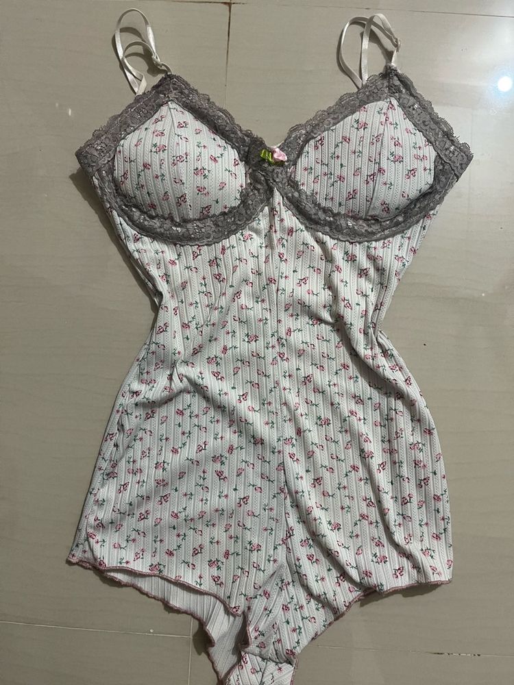 Cute Floral Print Bodysuit