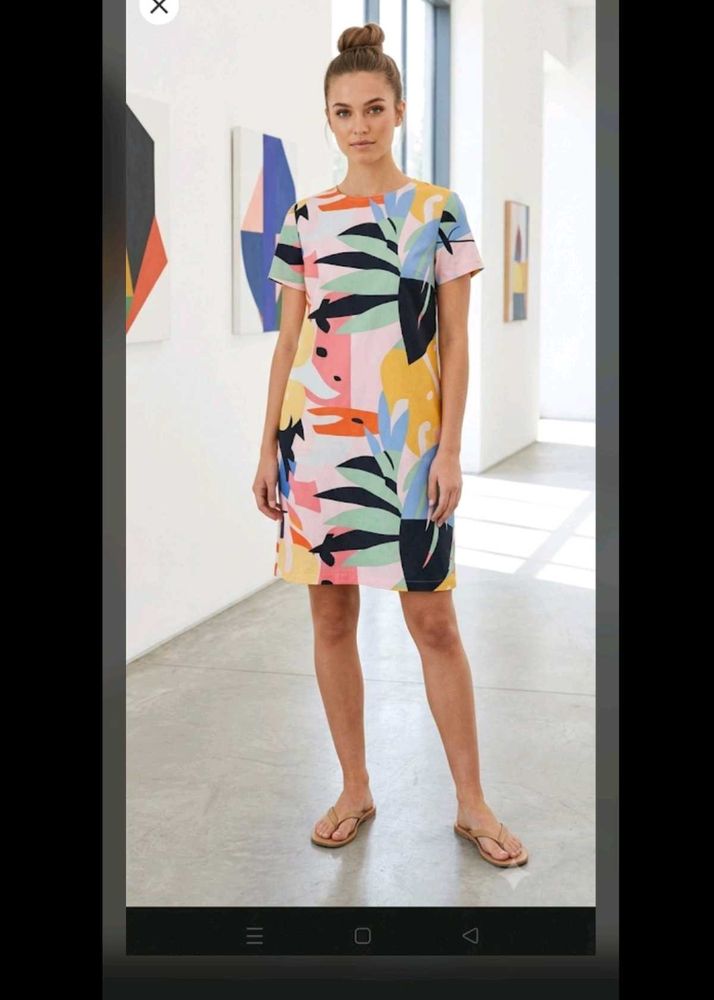 Colorful Abstract Print A-Line Dress