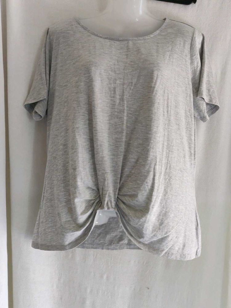 Gray Knot Front T-Shirt