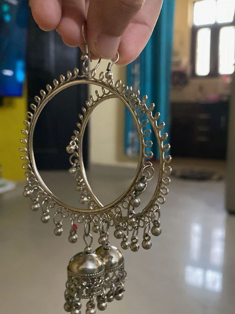 Set of 3 Hoop Jhumka Earrings