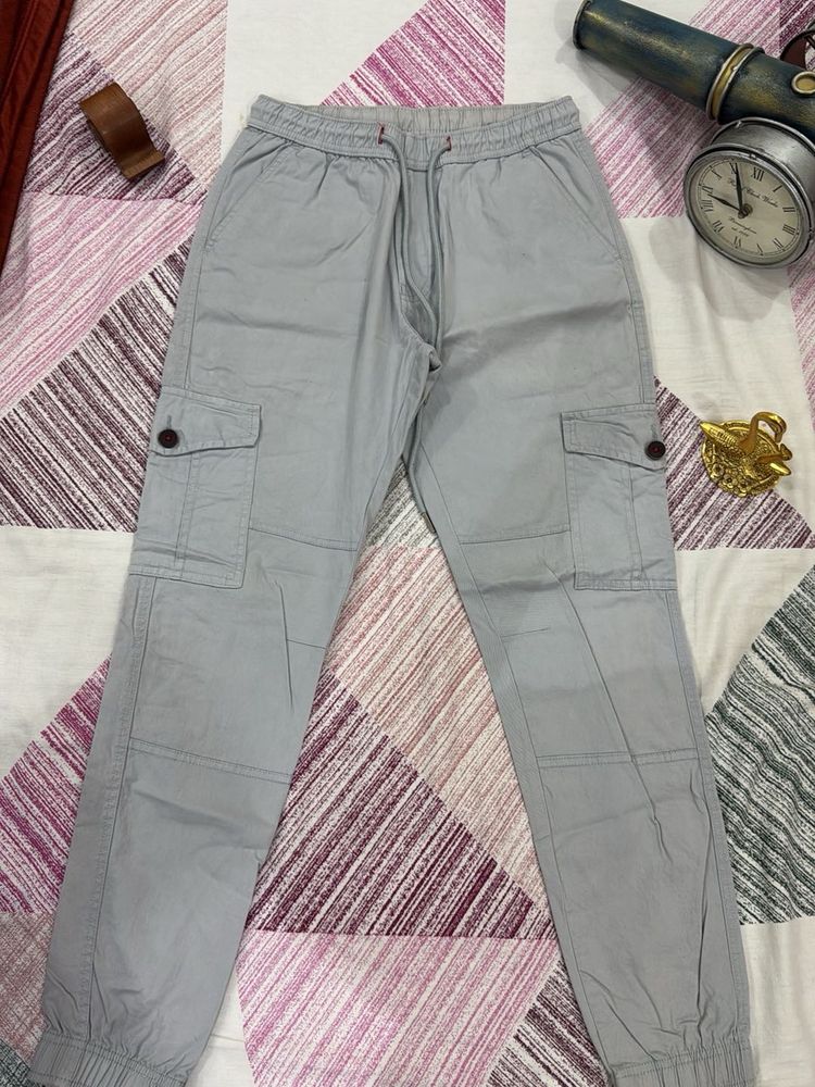 Gray Cargo Joggers
