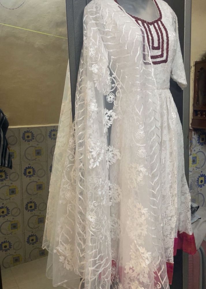 White dress with Dupatta