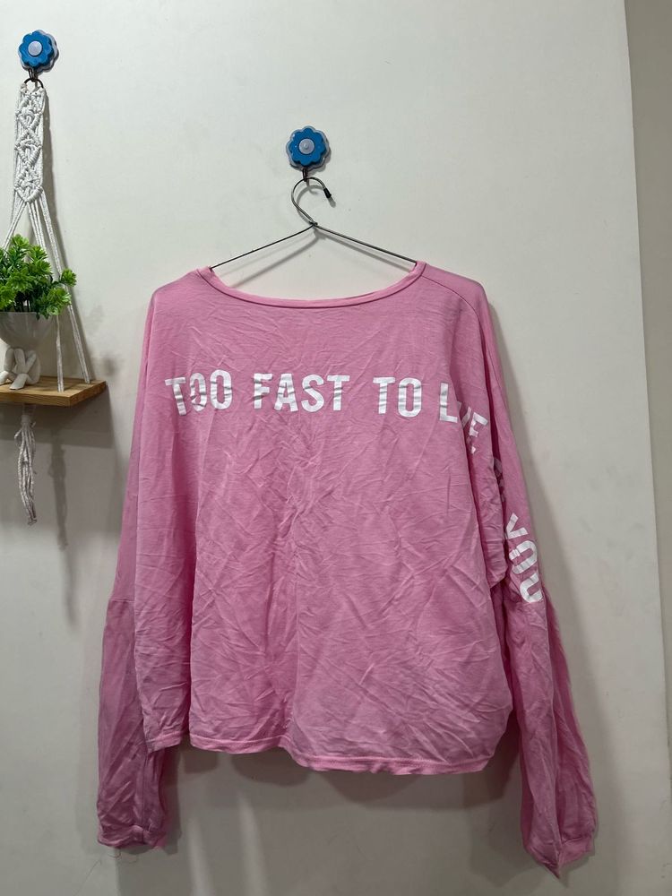 Pink Graphic Long Sleeve Tee