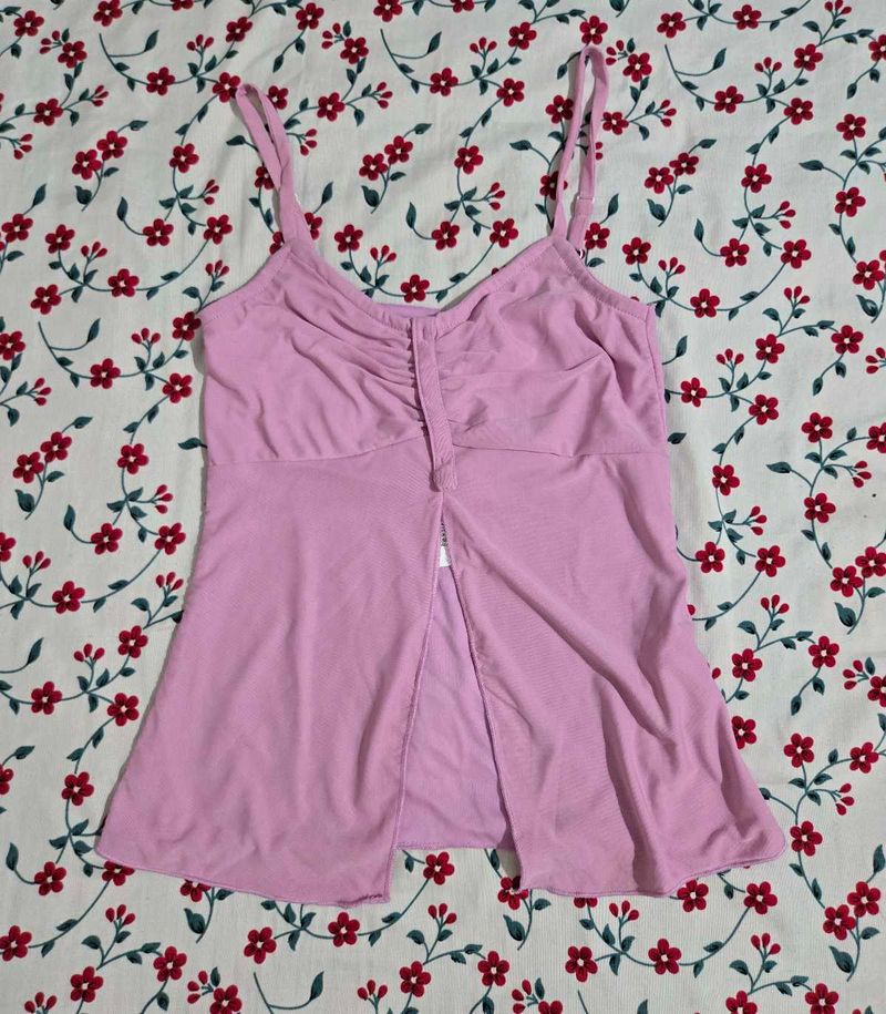 Cute Pink Ruched Cami Top