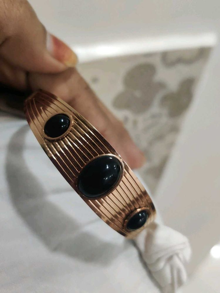 Rose Gold Black Stone Anti Tarnish Bracelet