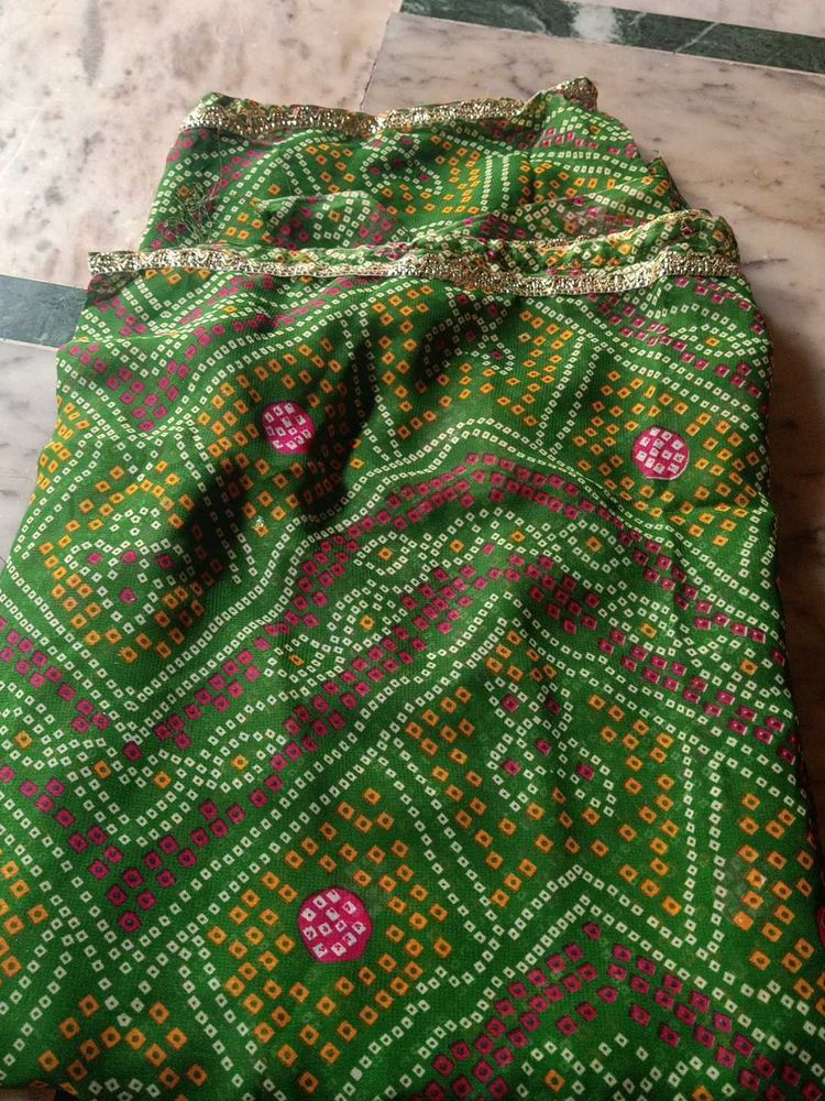 Vibrant Green Bandhani Dupatta