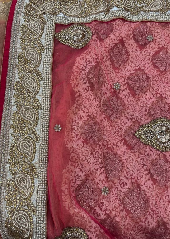 Embroidered Pink Saree