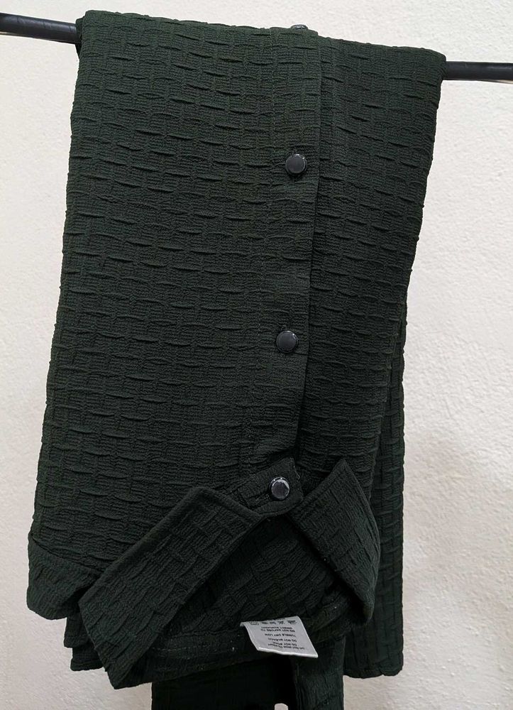 Textured Dark Green Shirt