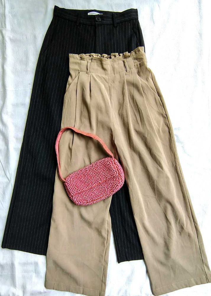 Chic Wide-Leg Trousers &amp; Pinstripe Pants Set