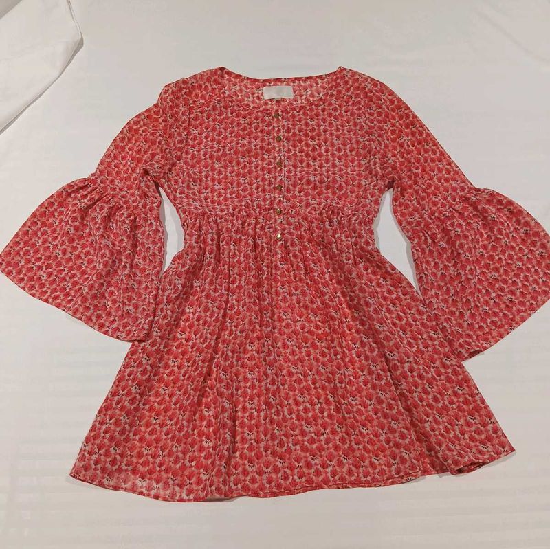 Pink Floral Mini Dress / Top