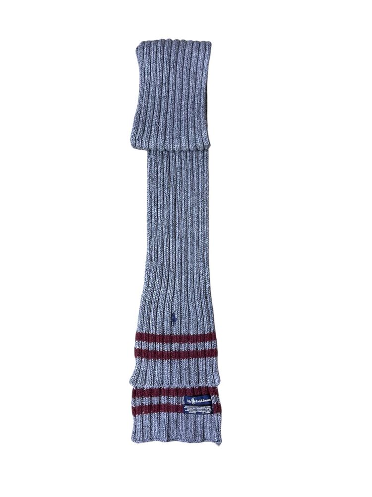 Ralph Lauren Grey Striped Scarf