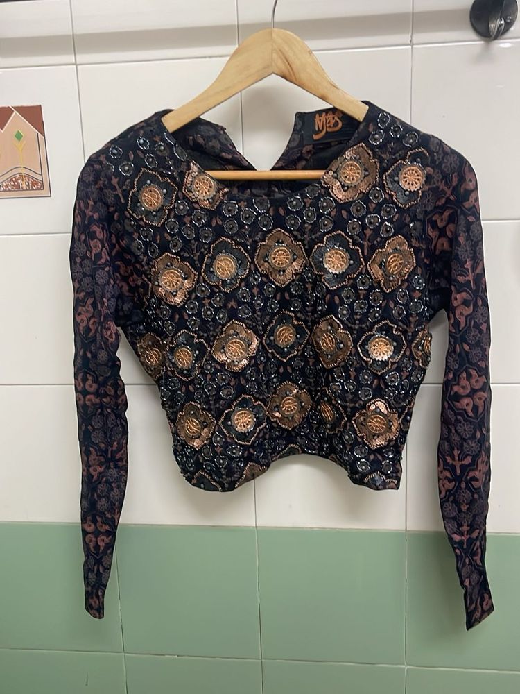 Embellished Crop Blouse
