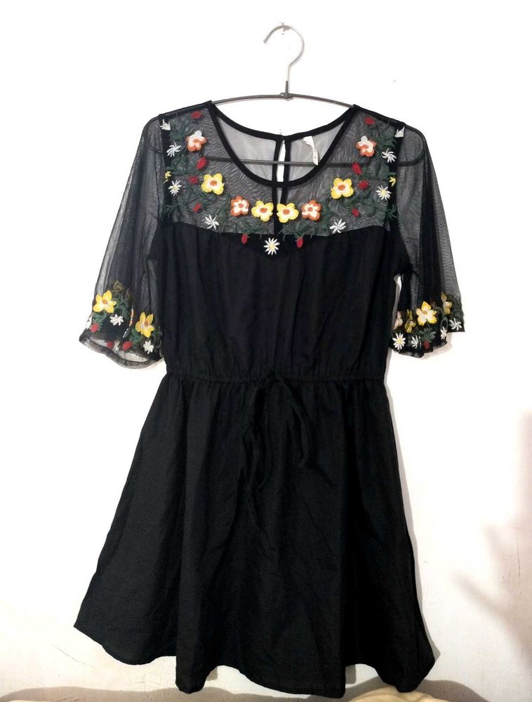 Black Floral design Dress