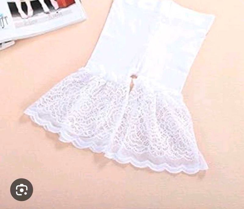 White Lace Flared shorts 👍