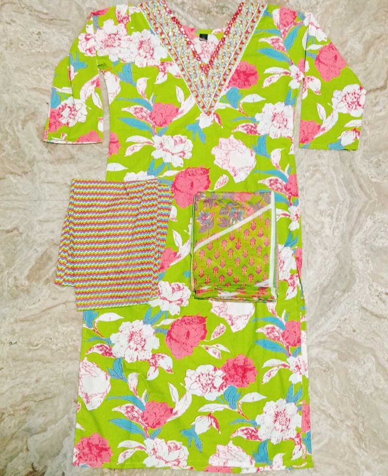 Flower Print Kurti Set 🌻