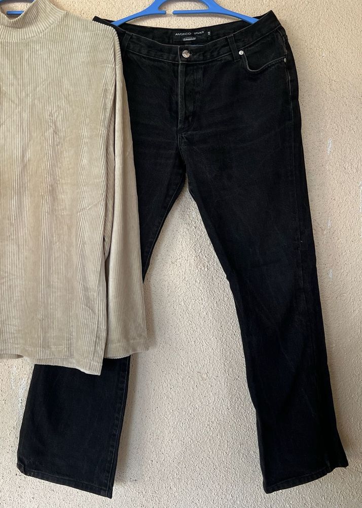 Black Straight Leg Jeans