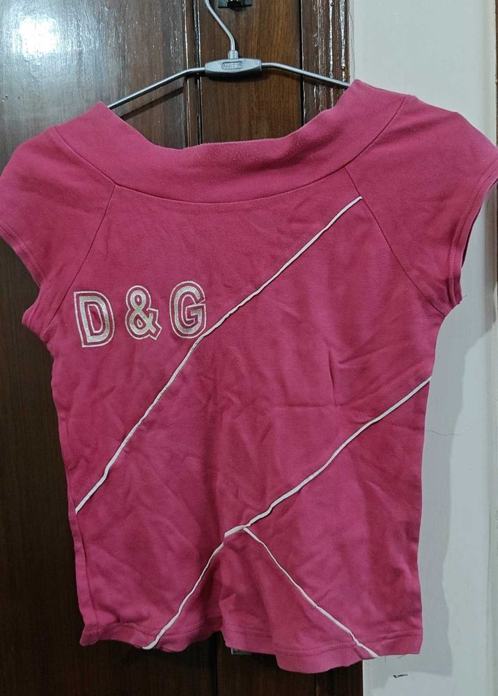 Pink D&amp;G Logo T-Shirt