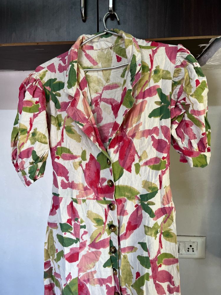 Floral Print Shirt Dress