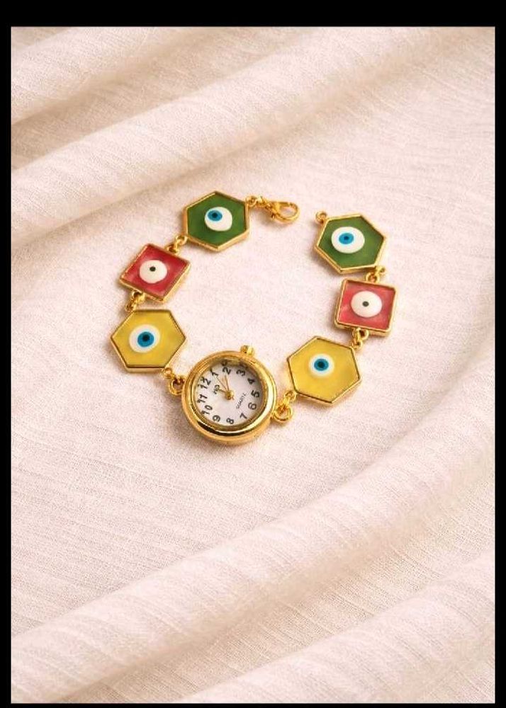 Evil Eye Charm Bracelet Watch