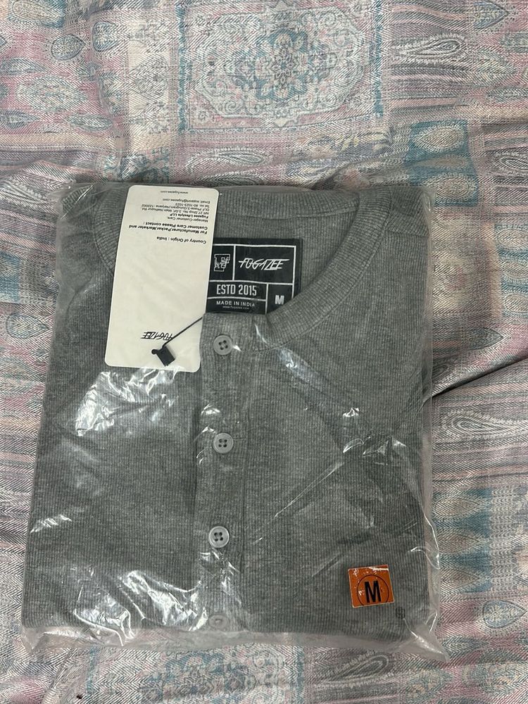 Men's Grey Henley T-Shirt