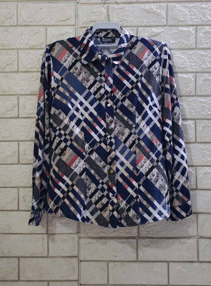 LEIDIS Geometric Print Button-Up Shirt