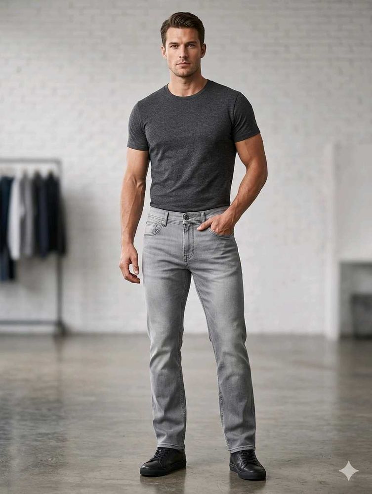 Men's Grey Denim Jeans