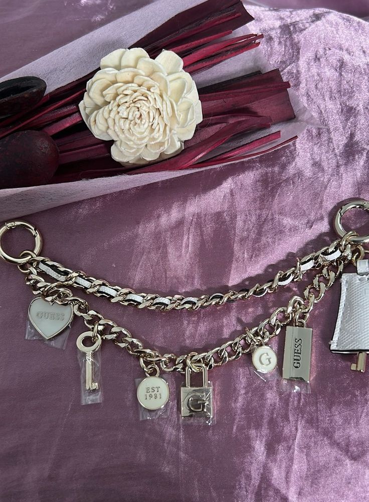 Guess Keychain with Charms