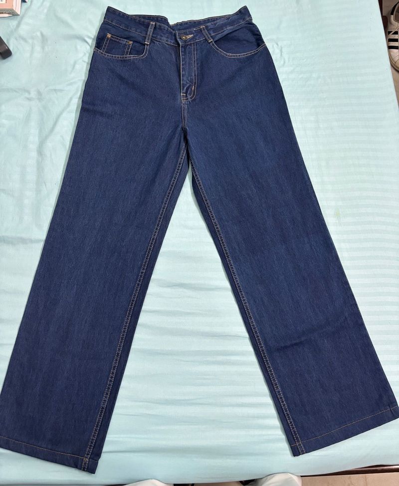 Classic Dark Wash Wide Leg Jeans