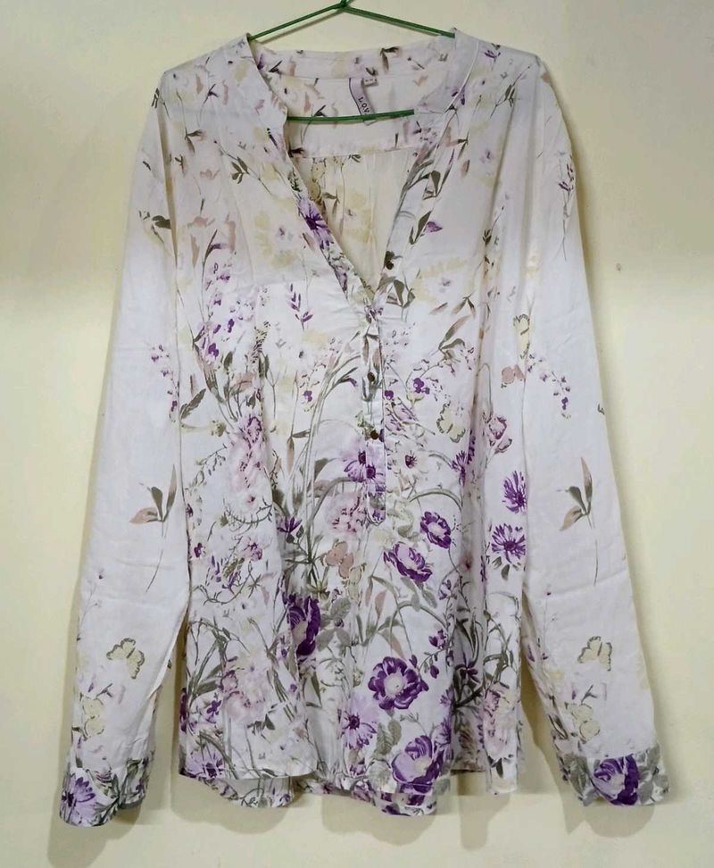 Floral Print Long Sleeve Blouse