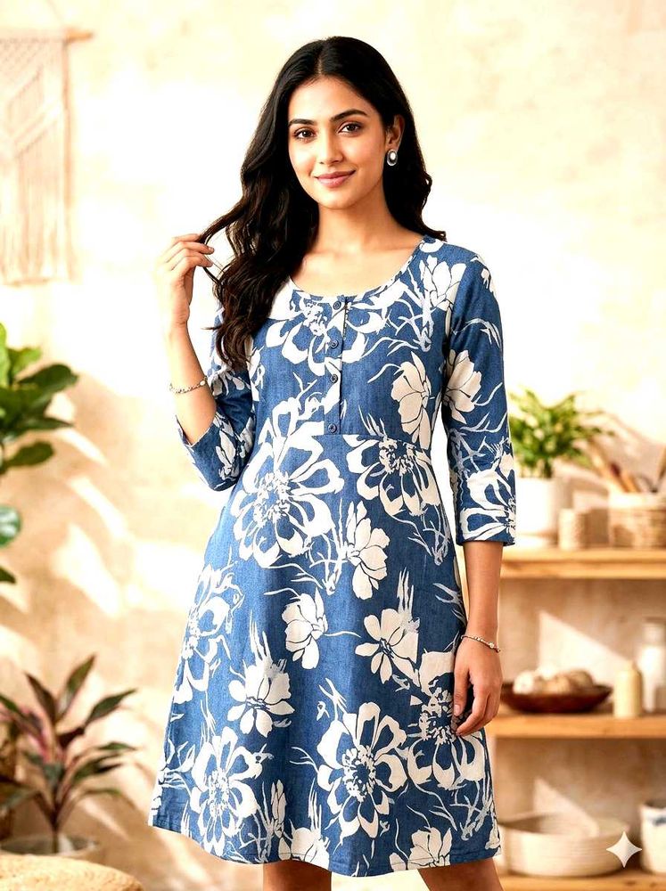 Flowy Floral Print Midi Dress 👗