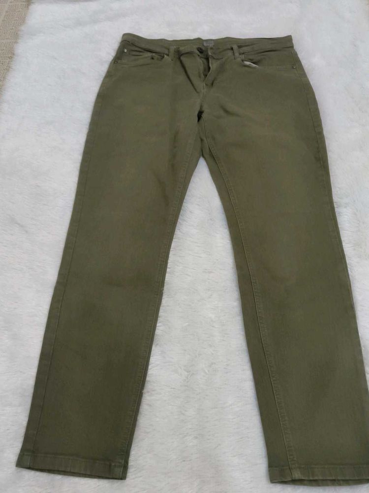 Olive Green Casual Pants