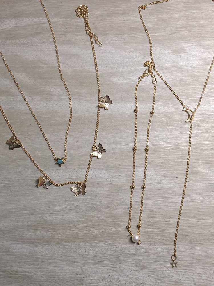 Chic Gold Tone Layered Necklaces
