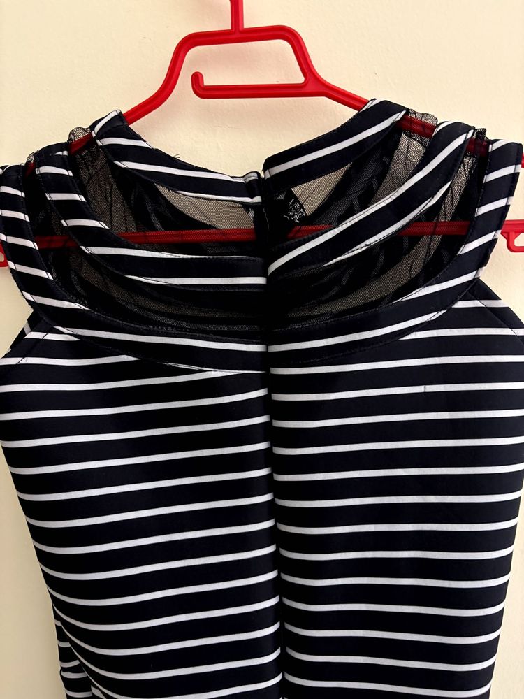Striped Sheath Strechable Dress
