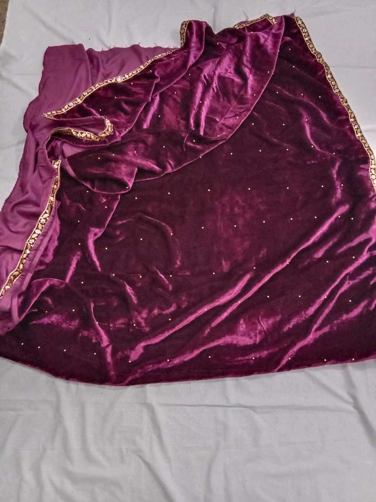 Velvet Embellished Saree