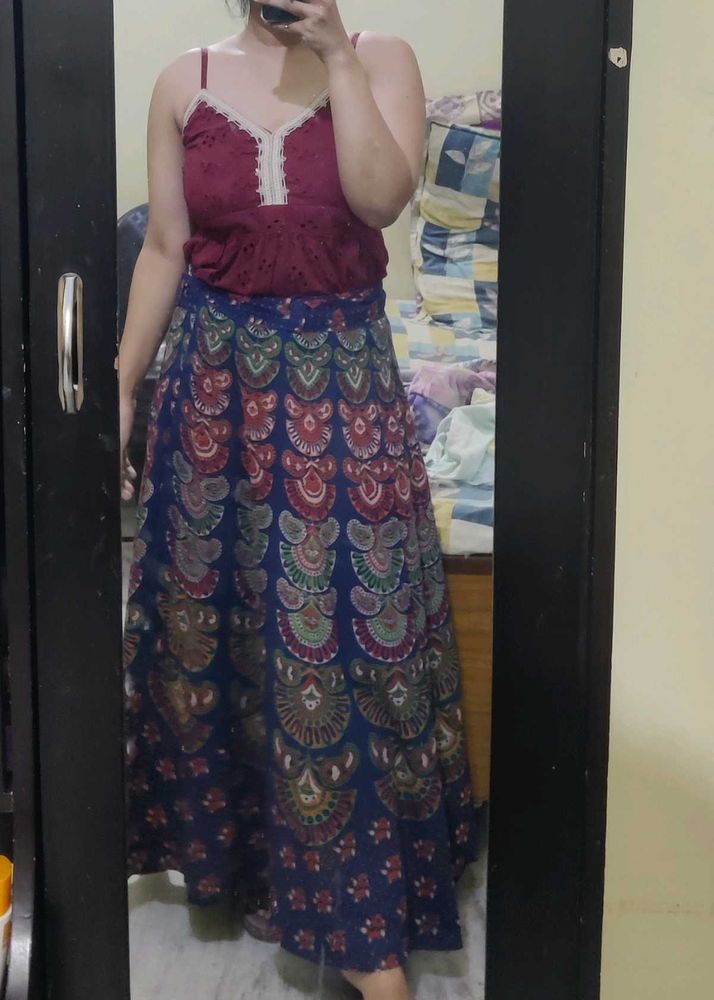 Bohemian Print Maxi Skirt