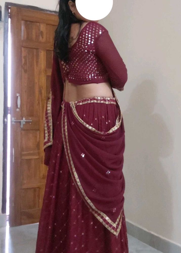 Maroon Lehenga Choli Set